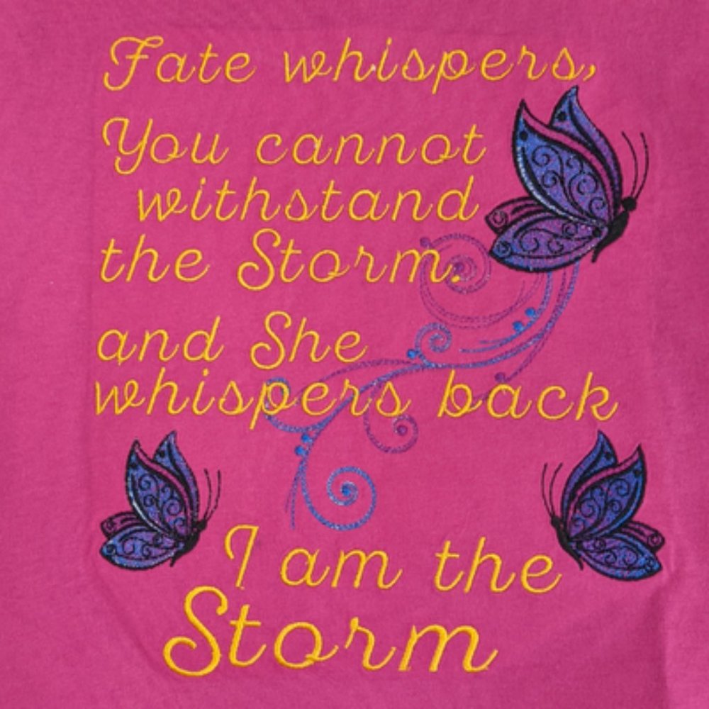 I Am the Storm Butterflies  Embroidery